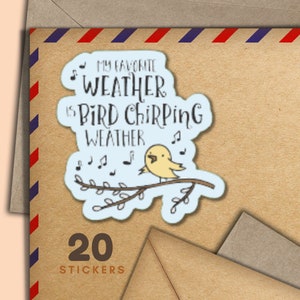 Adesivi meteo preferiti, set di 20 fiocchi di adesivi postali allegri, forniture per amici di penna primaverili per etichette di posta ordinaria per decorare buste