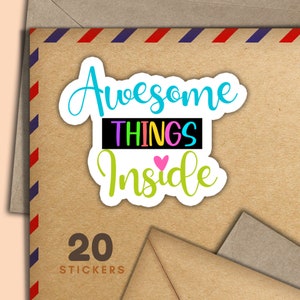 Adesivi Rainbow Mail, set di 20 fiocchi adesivi Happy Mail, graziosi articoli per amici di penna per etichette di posta ordinaria per decorare buste