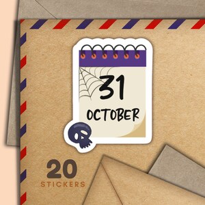 Adesivi del 31 ottobre, set di 20 fiocchi di adesivi di posta felice, forniture per amici di penna di Halloween per etichette di posta ordinaria per decorare buste