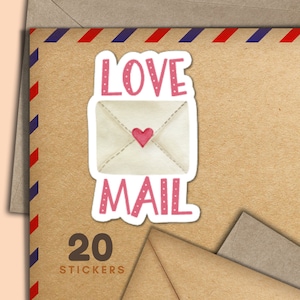 Adesivi per posta d'amore, set di 20 fiocchi di adesivi per posta felice, graziosi articoli per amici di penna per etichette di posta ordinaria per decorare buste