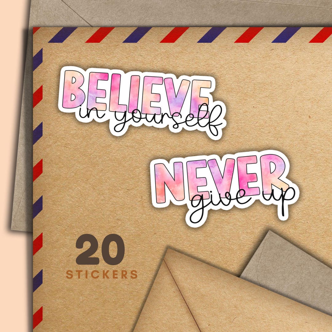Inspirational Stickers, Set of 20 Happy Mail Sticker Flakes, Cute ...