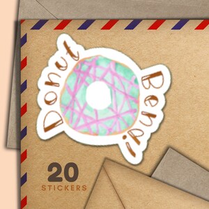 Adesivi Donut Bend, set di 20 fiocchi di adesivi di posta felice, graziosi articoli per amici di penna per etichette di posta ordinaria per decorare buste