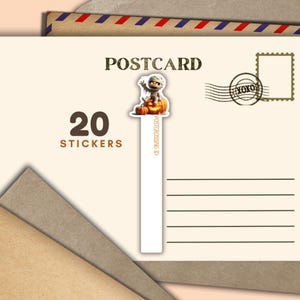 Set di 20 adesivi identificativi "Mummy on Pumpkin Postcrossing", fiocchi di adesivi postali allegri per cartoline, etichette con numeri identificativi lunghi