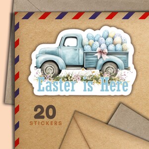 Adesivi per camion di Pasqua, set di 20 fiocchi di adesivi postali allegri, graziosi articoli per amici di penna per etichette di posta ordinaria per decorare buste