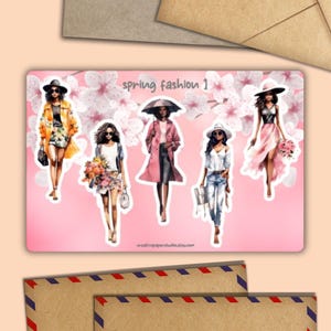 Foglio di adesivi Spring Fashion 1, decorazione per buste postali, forniture per amici di penna per posta ordinaria, etichette per agende, diari, calendari, album