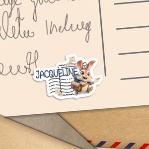 Hase Tiny Name Aufkleber für Postkarten, Packung von Postcrossing treffen Aufkleber Flocken, Penpal Lieferungen für Schneckenpost