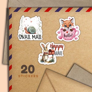 Adesivi misti per sacchetti regalo, set di 20 fiocchi adesivi per posta allegra, graziosi articoli per amici di penna per etichette di posta ordinaria per decorare buste