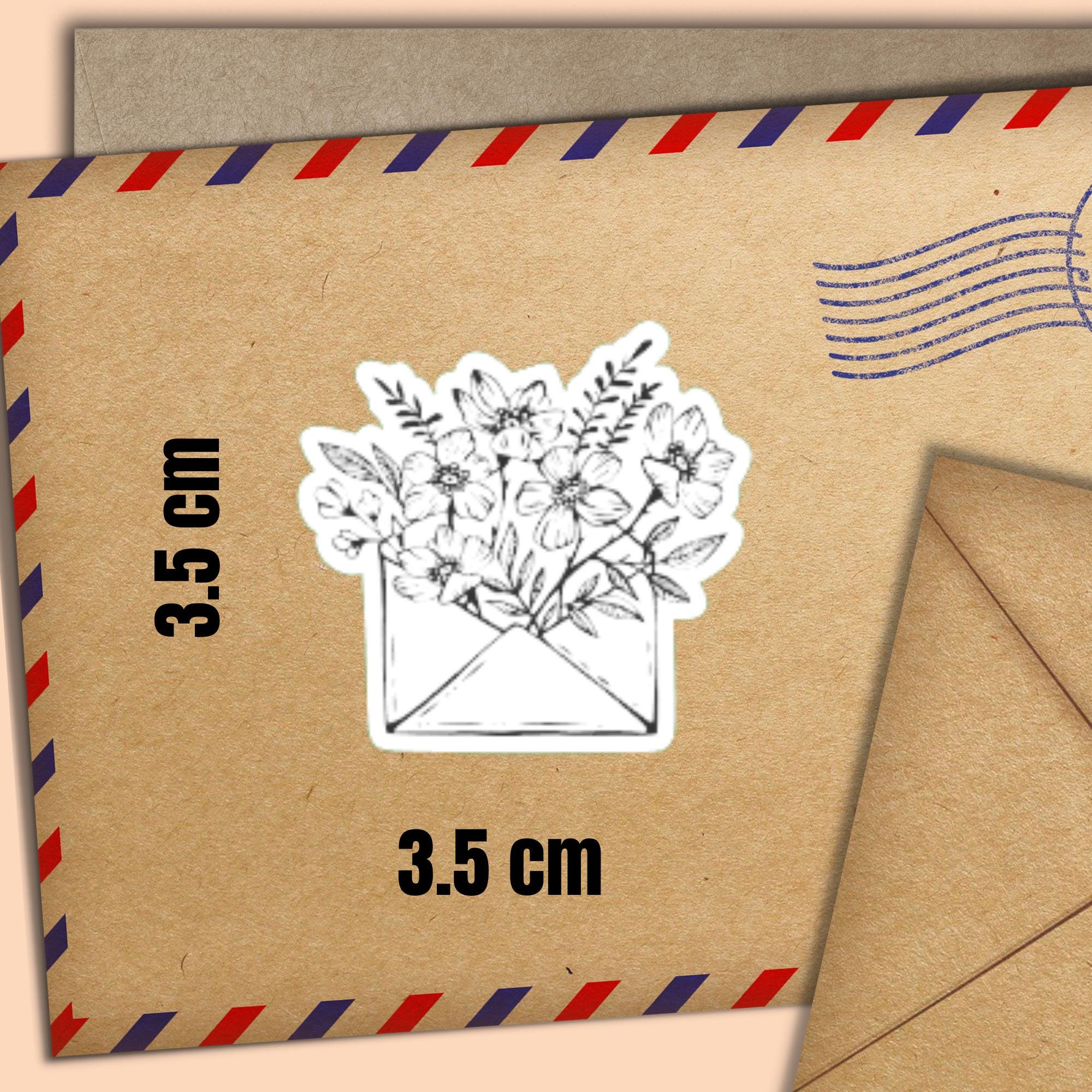 Letter Send Sticker B&W Floral Letter Stickers, Set of 20 Happy Mail Sticker Flakes, Cute ...