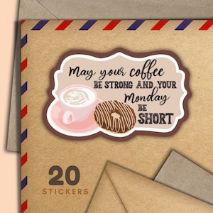 Adesivi "I Believe in Coffee", set di 20 fiocchi di adesivi Happy Mail, graziosi articoli per amici di penna per etichette di posta ordinaria per decorare buste