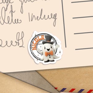 Kleine Ghost-naamstickers voor ansichtkaarten, pak postcrossing meet-up stickervlokken, penvriendbenodigdheden voor postzegels