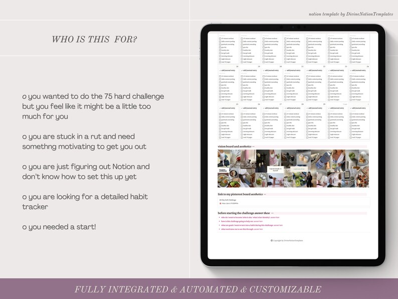60 Day Soft Challenge Notion Template for 75 Hard Challenge Tracker 60 Day Soft Challenge Notion Template for 75 Hard Challenge Tracker