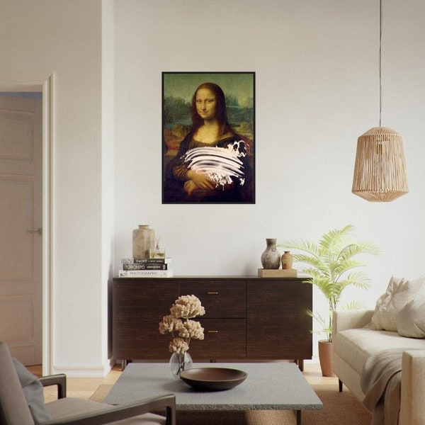 Pie Plastered Mona Lisa: A Manifesto on Canvas Wall Art