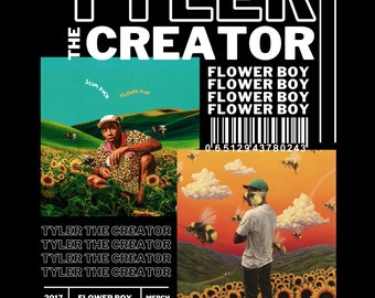 TYLER THE CREATOR T Shirt Design. Png Digital 4500x5100 px. Rapper Hiphop Retro 90s Vintag, Bootleg Tee. Instant Download And Ready To Print