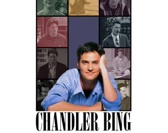 CHANDLER BING T Shirt Design. PNG Digital 4500x5100 px. Friends Movies Retro, 90s Vintage, Bootleg Tee. Instant Download And Ready To Print.