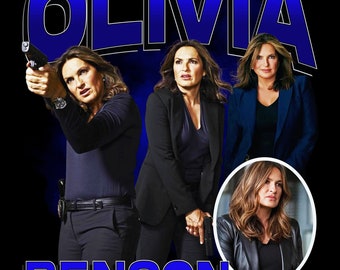 OLIVIA BENSON T Shirt Design. PNG Digital 4500x5100 px. Series, Movies, Retro, 90s Vintage Bootleg Tee. Instant Download And Ready To Print.