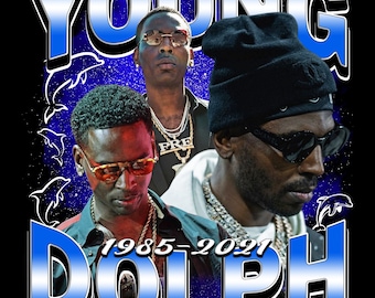 YOUNG DOLPH T Shirt Design. PNG Digital 4500x5100 px. Rapper, Hiphop, Retro, 90s Vintage, Bootleg Tee. Instant Download And Ready To Print.