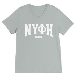 Nifi ΝΥΦΗ V-Neck T-Shirt EST 2024 White Text Ash