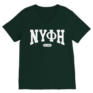 Nifi ΝΥΦΗ V-Neck T-Shirt EST 2024 White Text Forest