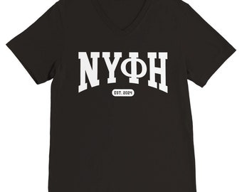 Nifi "ΝΥΦΗ" V-Neck T-Shirt - EST 2024 - White Text