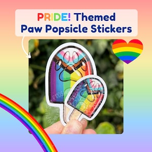 Pride Paw Popsicle Sticker: Glossy, Waterproof Vinyl Decal