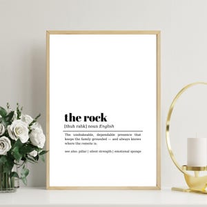 Funny Dad Wall Art Printable – “The Rock” Definition | Father’s Day Gift Idea | Digital Download for Office, Home or Man Cave, for my dad