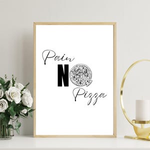 No pain No Pizza Gym Poster, Funny Workout Printable,  Fitness Motivation Wall Art, Digital Home Gym Decor