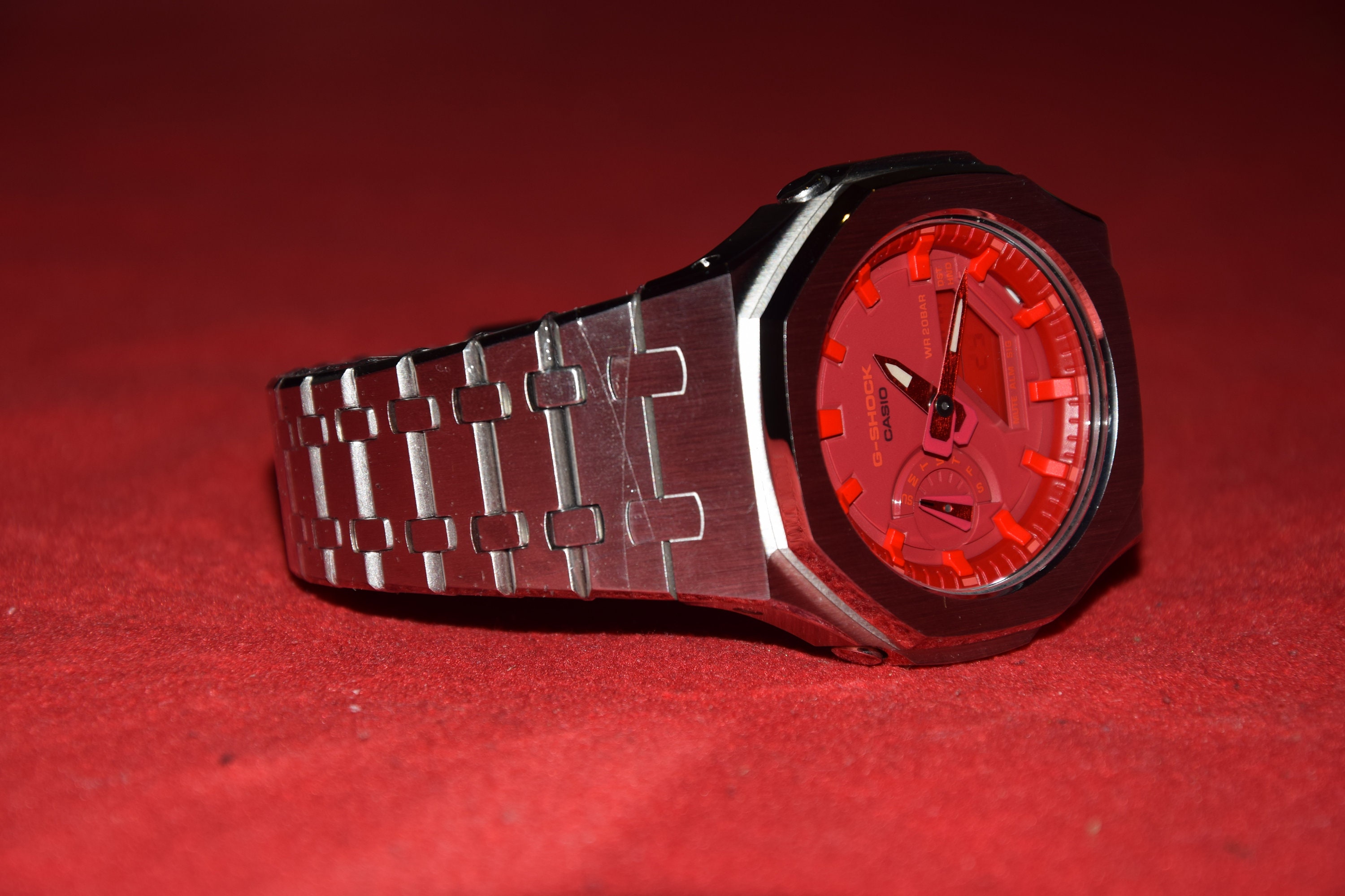  Casio G-Shock GA-2100-4ADR Reloj analógico de cuarzo rojo  resina para hombre, Azul, Casual : Ropa, Zapatos y Joyería