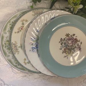 Mismatched Vintage Floral Salad Plates - (7-8 Inch)