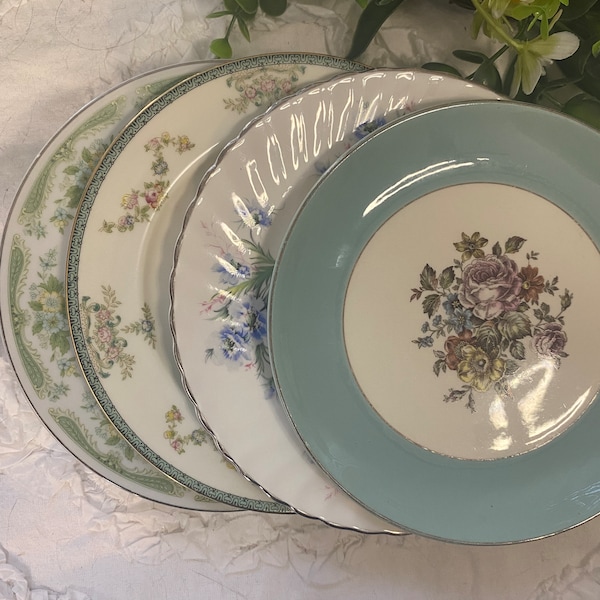 Mismatched Vintage Floral Salad Plates - (7-8 Inch)