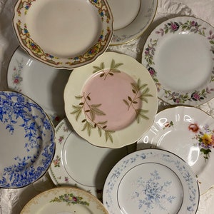 SPRING SALE!!! 10 Mismatched Vintage Bread Plates- Parties, Luncheons, Showers