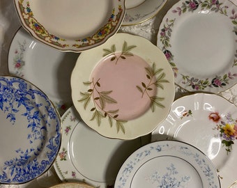 SPRING SALE!!! 10 Mismatched Vintage Bread Plates- Parties, Luncheons, Showers