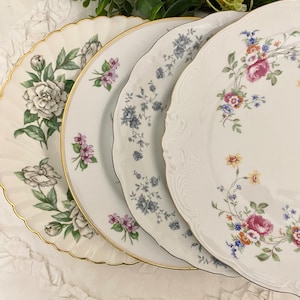 Mismatched Vintage China Dinner Plates