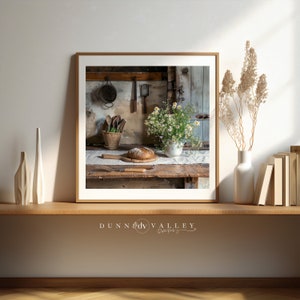 Farmhouse Freshness - Rustic Kitchen Charm - Fresh Baked Bread and