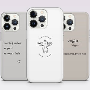 Vegan Power Quote Minimalist Phone Case for iPhone 15 14 13 Pro Max 12 11 X XS 8, fits Samsung S20 FE, S22 Ultra, A12, A54, Pixel 6A 7A 8A