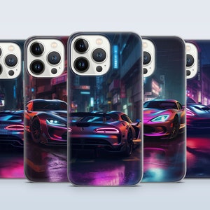 Dodge Viper Muscle Car Street Art Phone Case for iPhone 15 14 13 Pro Max 12 11 X XS 8, fits Samsung S20 FE, S22 Ultra, A12, A54, Pixel 6 7 8