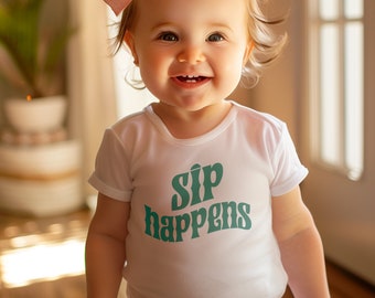 Sip Happens - Infant Fine Jersey Tee - funny cute baby t-shirt