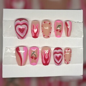 Press On Nails - Pink Valentine Mix Match