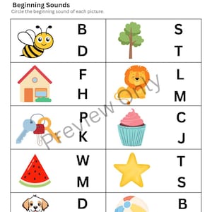 Letter Sound Matching Worksheets