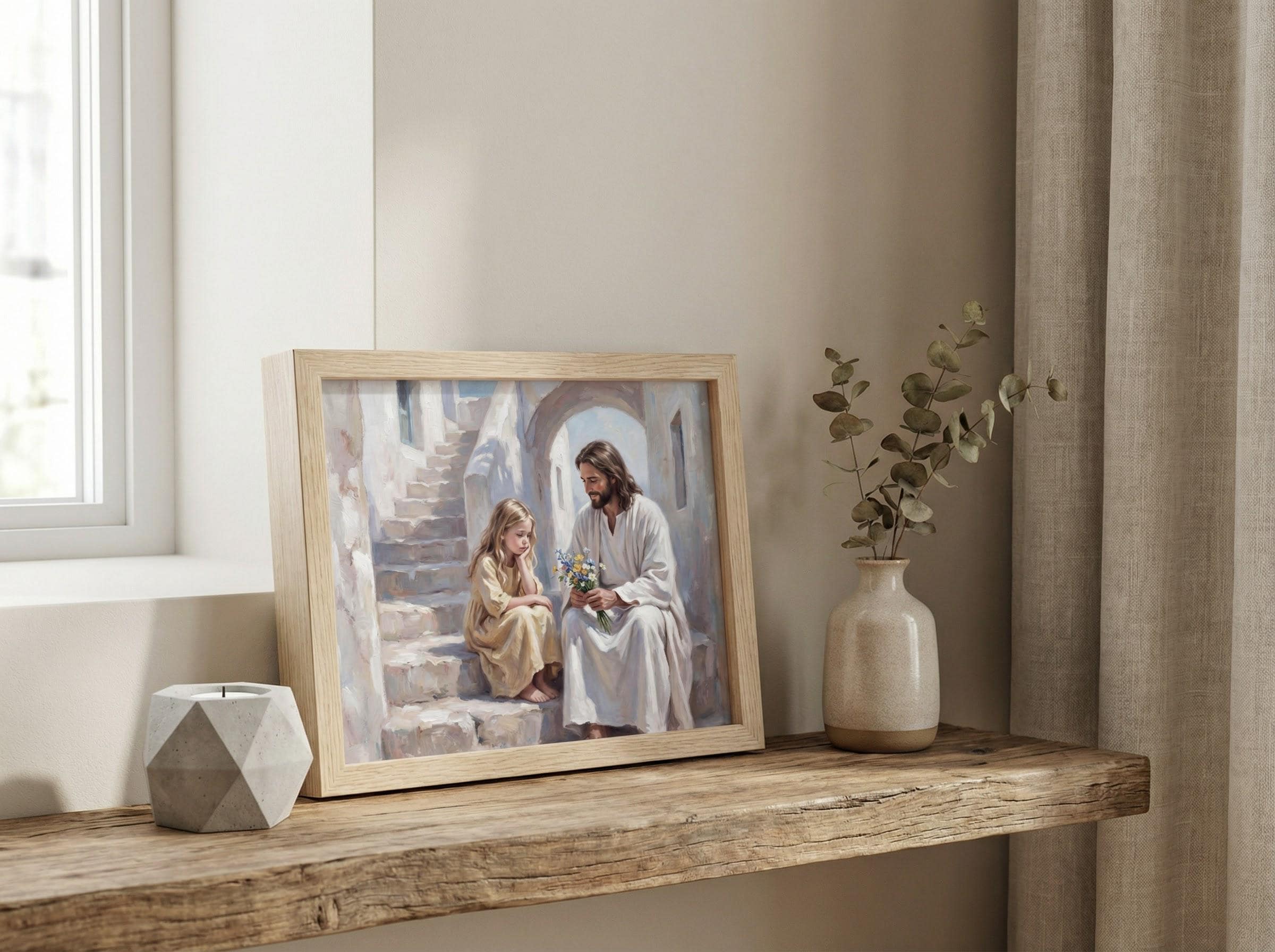 Christian Jesus Wall Art, Minimalist Faith Decor, Vintage Scripture ...