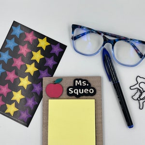 Presentes para professores, porta-notas pegajosas, suporte para post-it, presentes personalizados para professores, presente de fim de ano para professores, obrigado professor