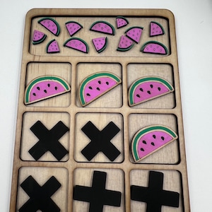 Summer, Gift for Kid, Gift for Classmates, Wooden Kids Game, Personalized Gift, Custom Game, Limited Edition, Tic Tac Toe, Game, Custom Game