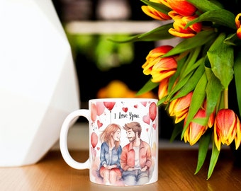 Ceramic Mug 11oz Love mug. I love you mug, love mug for her, gift for her, gift for him, tea mug, coffee mug