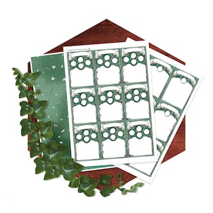 D&D Zauberkarten für deinen Druiden, Illustriert und doppelseitig. Motiv Mond und Waldland. Ausfüllbarer Digitaler Download.