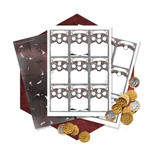 Cartas de Magia DnD para seu Rogue, Ilustradas e de dupla face. Adagas. Trapaceiro Arcano. Download Digital Preenchável.