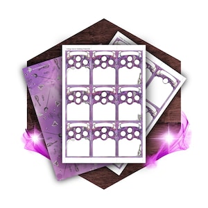 Cartes magiques M&D pour votre barde, illustrées et recto-verso. Luth, lyre et harpe. encre et plume. Téléchargement numérique à remplir.