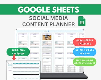 Social Media Content Calendar Template Google Sheets Spreadsheet