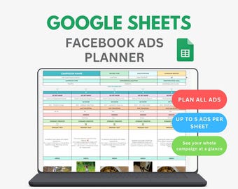 Facebook Ads Planner Google Sheets Spreadsheet Template Tracker