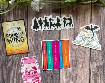 Fourth Wing, ACOTAR, Throne of Glass, BookTok, Romantasy Waterproof Sticker/Magnet
