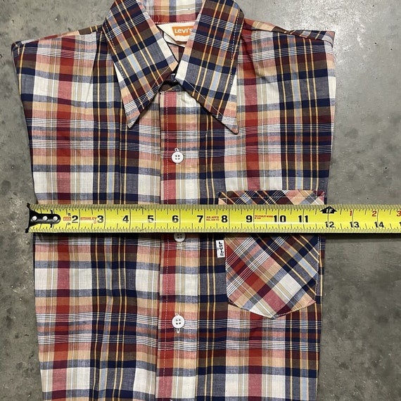 VTG 80s Levi’s Deadstock Flannel Plaid Shirt Small - image 4