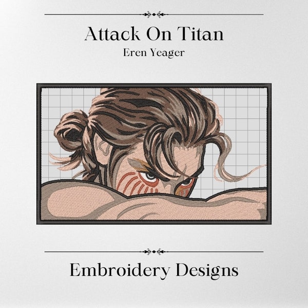 Attack On Titan Embroidery Digital File - Eren Yeager